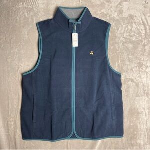 Brooks Brothers Men Blue Green Teddy Fleece Sherpa Performance Vest Size XL NWT